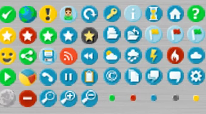 117 цветных мини иконок для интерфейса вашего сайта размером 16 на 16 пикселей