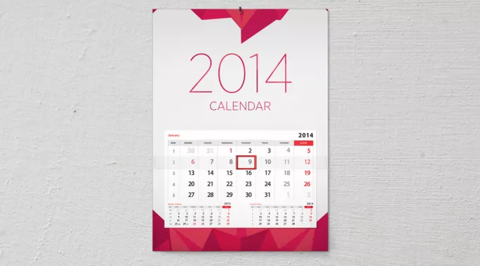 PSD макет календаря
