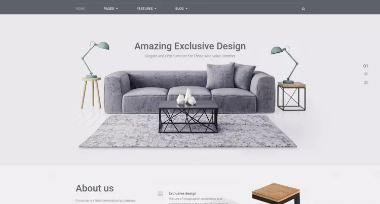 Бесплатная тема Furnicom для магазина мебели на Elementor для WordPress