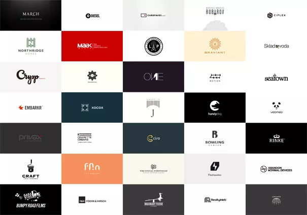 35 черно белых монохромных логотипов для вдохновения