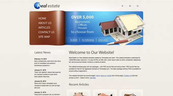 Аккуратный многостраничный html шаблон сайта для агентства недвижимости
