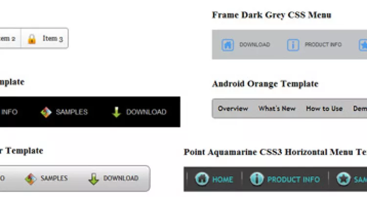Великолепная коллекция горизонтальных CSS3 меню для сайта