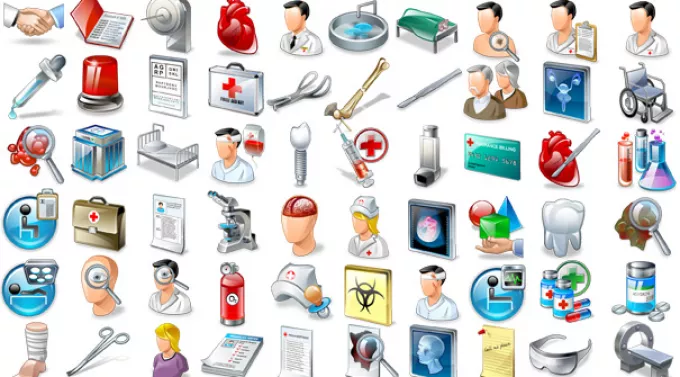 Иконки на медицинскую тематику в количестве 89 штук в формате PNG