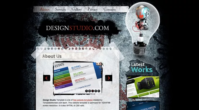 Шаблон сайта на HTML5 студии web-дизайна со всеми страницами
