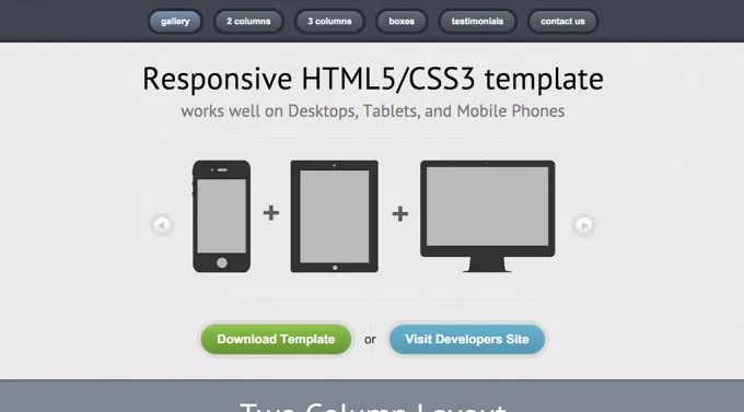 Одностраничный мобильный HTML шаблон сайта со слайдером и красивыми кнопками
