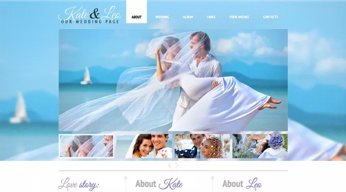 Яркий, потрясающий html5 шаблон сайта на свадебную тематику