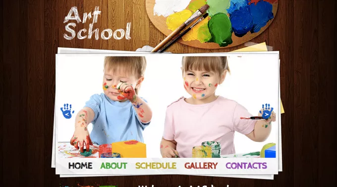 Великолепный красочный html шаблон сайта детской арт-школы