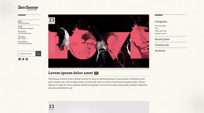 Потрясающий, стильный, минималистичный html шаблон блога  с кучей функционала