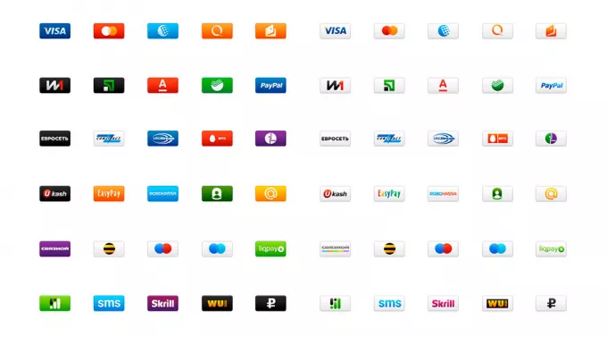 30 иконок платежных систем в формате PSD