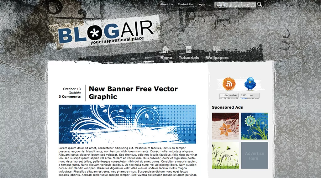 Бесплатный html шаблон блога с креативным дизайном