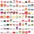 98 логотипов брендов фастфуда