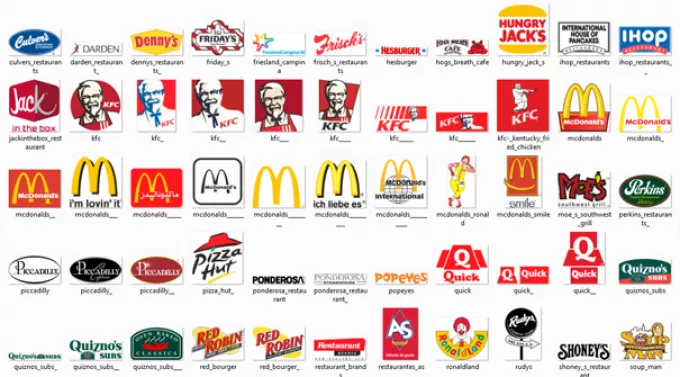 98 логотипов самых известных во всем мире изготовителей фастфуда