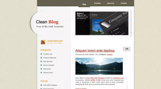 Функциональный html/css шаблон сайта для блога