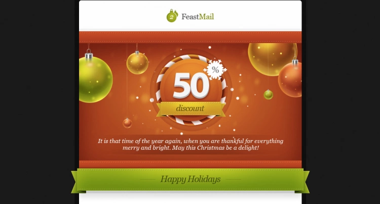 Великолепный шаблон email рассылки на тему нового года качаем бесплатно