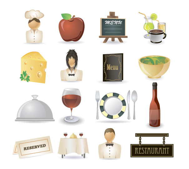 32 иконки на ресторанную тему